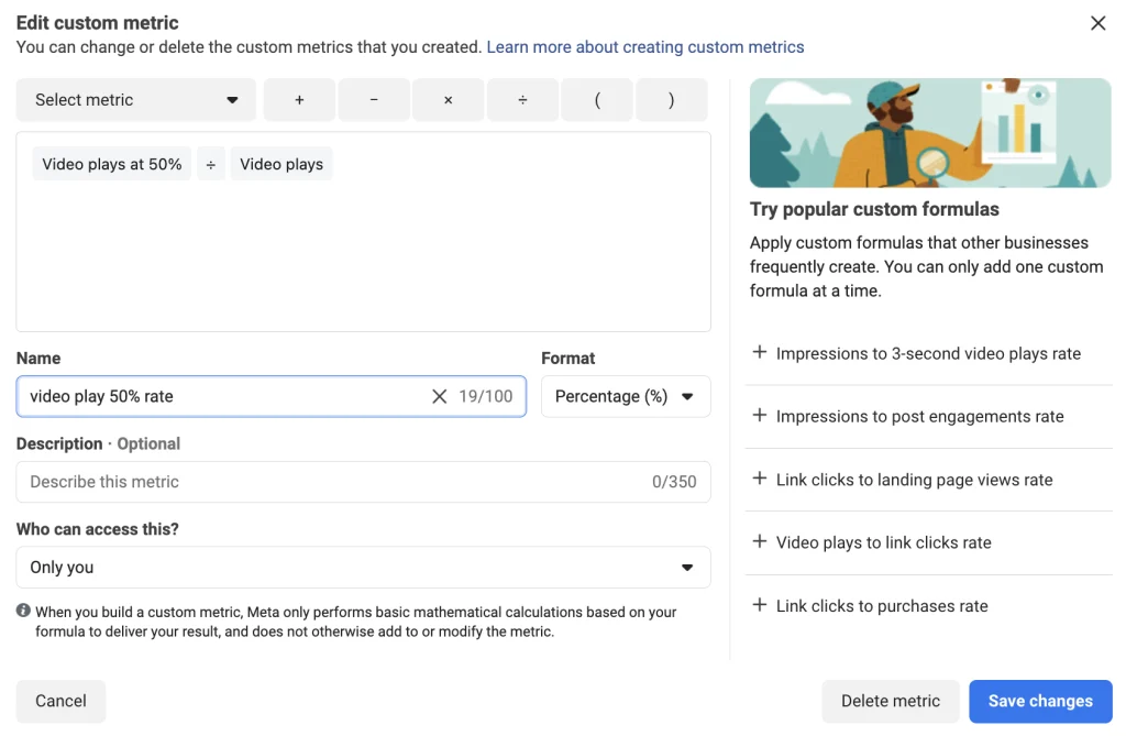video play custom metrics meta dashboard futur inc essam setiawan